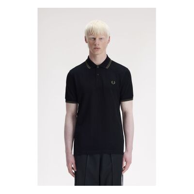 Fred Perry para homem. M3600 Pólo com duas pontas preto (S), Casual, Algodão, Manga curta Fred Perry para homem. M3600 Pólo com duas pontas preto (S), Casual, Algodão, Manga curta