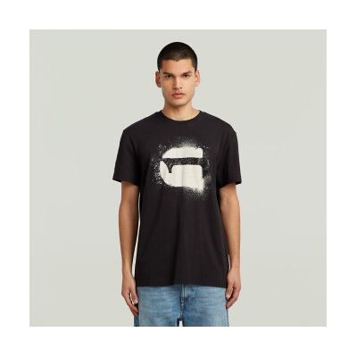 G-Star para homem. D26833-D101-6484 T-shirt Spray Logo preto (M), Casual, Algodão, Manga curta G-Star para homem. D26833-D101-6484 T-shirt Spray Logo preto (M), Casual, Algodão, Manga curta
