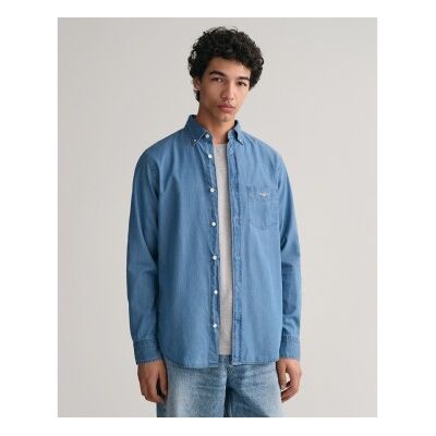 Gant para homem. 3000400 Camisa Regular Fit azul (5XL), Casual, Algodão, Clássico, Manga comprida Gant para homem. 3000400 Camisa Regular Fit azul (5XL), Casual, Algodão, Clássico, Manga comprida