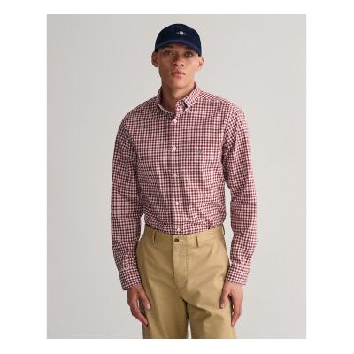 Gant para homem. 3000120 Camisa de ajuste regular em popeline xadrez Vichy vermelho (XXL), Casual, Algodão, Clássico, Manga comprida Gant para homem. 3000120 Camisa de ajuste regular em popeline xadrez Vichy vermelho (XXL), Casual, Algodão, Clássico, Manga comprida