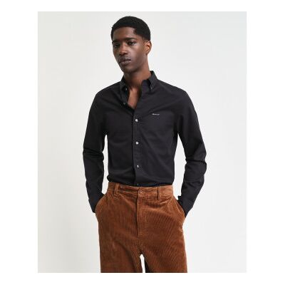 Gant para homem. 3000302 Camisa Pinpoint Slim Fit Oxford preta (XXL), Preto, Casual, Algodão, Clássico, Manga comprida Gant para homem. 3000302 Camisa Pinpoint Slim Fit Oxford preta (XXL), Preto, Casual, Algodão, Clássico, Manga comprida