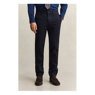 Gant para homem. 1501005 Calças chino Slim Fit Smart azul-marinho (32/34), Casual, Algodão, Clássico Gant para homem. 1501005 Calças chino Slim Fit Smart azul-marinho (32/34), Casual, Algodão, Clássico