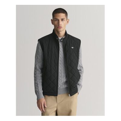 Gant para homem. 7006341 Colete acolchoado Windcheater preto (L), Casual, Poliéster Gant para homem. 7006341 Colete acolchoado Windcheater preto (L), Casual, Poliéster