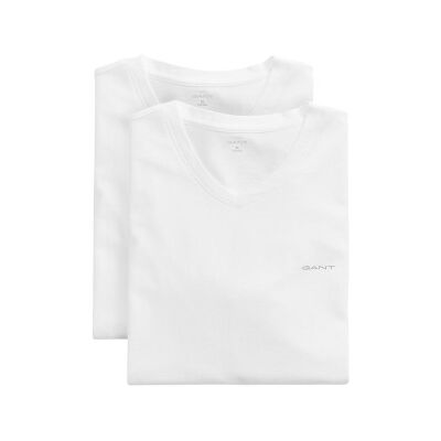 Gant para homem. 900012018 Conjunto de 2 t-shirts brancas com decote em V (M), Branco, Homewear, Algodão, Manga curta Gant para homem. 900012018 Conjunto de 2 t-shirts brancas com decote em V (M), Branco, Homewear, Algodão, Manga curta