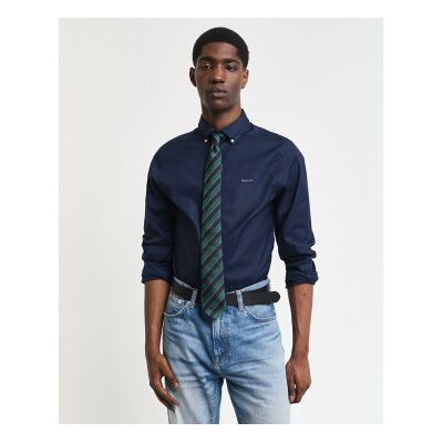 Gant para homem. 3000302 Camisa Pinpoint Slim Fit Oxford azul-marinho (S), Casual, Algodão, Clássico, Manga comprida Gant para homem. 3000302 Camisa Pinpoint Slim Fit Oxford azul-marinho (S), Casual, Algodão, Clássico, Manga comprida