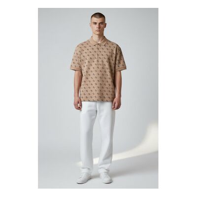 Guess para homem. M6GP04K3073 Polo 4G Jacqaurd castanho (XL), Marrom, Casual, Algodão, Manga curta Guess para homem. M6GP04K3073 Polo 4G Jacqaurd castanho (XL), Marrom, Casual, Algodão, Manga curta