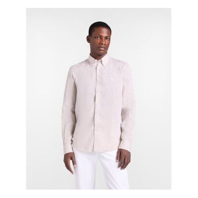 Harmont & Blaine para homem. CRQ014010883B Camisa bege de linho puro de corte regular (L), Casual, Clássico, Manga comprida Harmont & Blaine para homem. CRQ014010883B Camisa bege de linho puro de corte regular (L), Casual, Clássico, Manga comprida