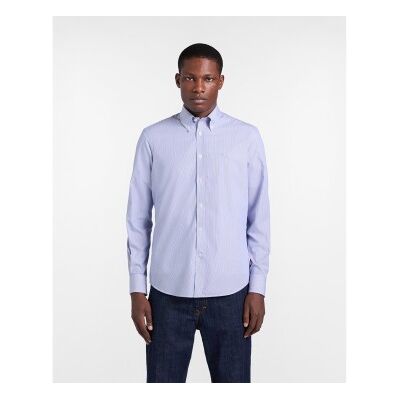 Harmont & Blaine para homem. CRQ074013435B Camisa azul de riscas finas, de corte regular (S), Casual, Algodão, Clássico, Manga comprida Harmont & Blaine para homem. CRQ074013435B Camisa azul de riscas finas, de corte regular (S), Casual, Algodão, Clássico, Manga comprida