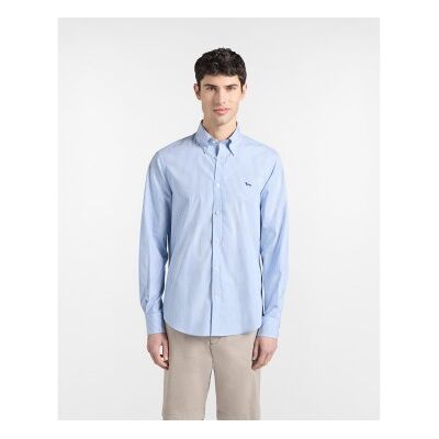 Harmont & Blaine para homem. CRQ074013436B Camisa azul às riscas de corte regular (L), Casual, Algodão, Clássico, Manga comprida Harmont & Blaine para homem. CRQ074013436B Camisa azul às riscas de corte regular (L), Casual, Algodão, Clássico, Manga comprida