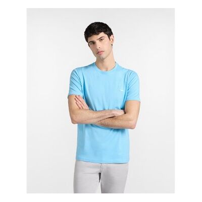 Harmont & Blaine para homem. INQ001021055 T-shirt justa em algodão azul (XXL), Casual, Manga curta Harmont & Blaine para homem. INQ001021055 T-shirt justa em algodão azul (XXL), Casual, Manga curta