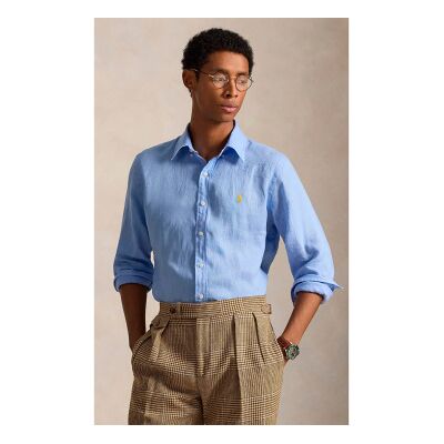 Lauren Ralph Lauren para homem. 710966294509 Camisa de linho de ajuste personalizado azul (XXL), Casual, Manga comprida Lauren Ralph Lauren para homem. 710966294509 Camisa de linho de ajuste personalizado azul (XXL), Casual, Manga comprida