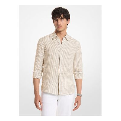 Michael Kors para homem. CS64005GXE Camisa de linho bege (M), Casual, Manga comprida Michael Kors para homem. CS64005GXE Camisa de linho bege (M), Casual, Manga comprida