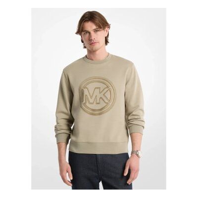 Michael Kors para homem. CT653715MF Moletom de mistura de algodão com logótipo e gola redonda bege (XL), Casual, Algodão orgânico Michael Kors para homem. CT653715MF Moletom de mistura de algodão com logótipo e gola redonda bege (XL), Casual, Algodão orgânico