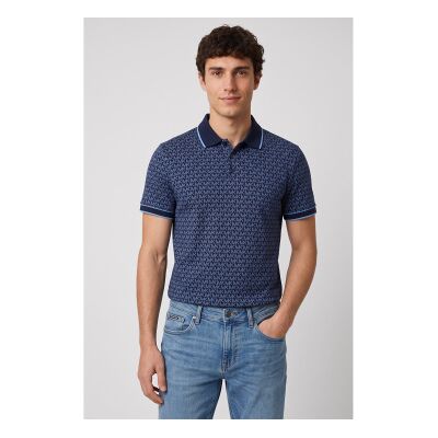 Michael Kors para homem. CS650V848T Polo de malha lisa de algodão com logotipo marinho (L), Casual, Manga curta Michael Kors para homem. CS650V848T Polo de malha lisa de algodão com logotipo marinho (L), Casual, Manga curta