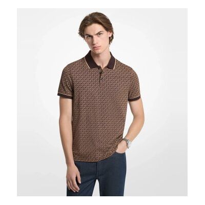 Michael Kors para homem. CS650V848T Polo de malha lisa de algodão com logotipo castanho (L), Marrom, Casual, Manga curta Michael Kors para homem. CS650V848T Polo de malha lisa de algodão com logotipo castanho (L), Marrom, Casual, Manga curta