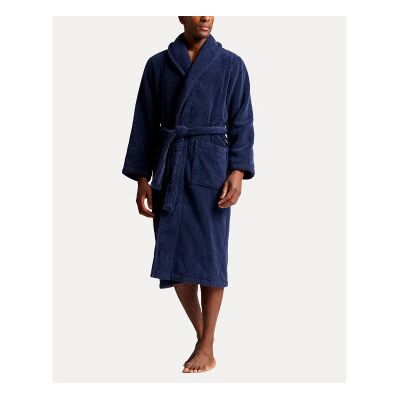 Polo Ralph Lauren para homem. 714965518002 Roupão em tecido felpudo de algodão com logótipo da marinha (L-XL), Homewear, Marinho Polo Ralph Lauren para homem. 714965518002 Roupão em tecido felpudo de algodão com logótipo da marinha (L-XL), Homewear, Marinho