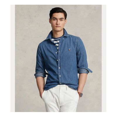 Polo Ralph Lauren para homem. 710548539001 Camisa 710548539001 denim blue (XXL), Azul, Casual, Algodão, Manga comprida Polo Ralph Lauren para homem. 710548539001 Camisa 710548539001 denim blue (XXL), Azul, Casual, Algodão, Manga comprida