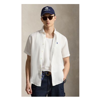 Polo Ralph Lauren para homem. 710968912500 Camisa de linho Fit branco (XL), Casual, Manga curta Polo Ralph Lauren para homem. 710968912500 Camisa de linho Fit branco (XL), Casual, Manga curta