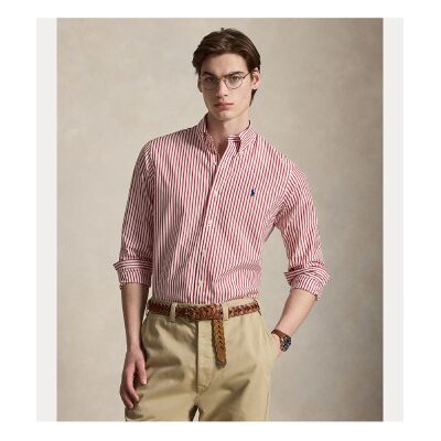 Polo Ralph Lauren para homem. 710B15595002 Camisa de popelina com riscas cor-de-rosa Custom Fit (XL), Casual, Algodão, Manga comprida Polo Ralph Lauren para homem. 710B15595002 Camisa de popelina com riscas cor-de-rosa Custom Fit (XL), Casual, Algodão, Manga comprida