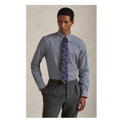 Polo Ralph Lauren para homem. 710929346022 Camisa de ajuste personalizado em popelina elástica azul-marinho (M), Casual, Algodão, Clássico, Polo Ralph Lauren para homem. 710929346022 Camisa de ajuste personalizado em popelina elástica azul-marinho (M), Casual, Algodão, Clássico,
