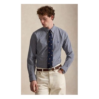 Polo Ralph Lauren para homem. 710929347500 Camisa de popelina elástica com quadrados marinho (M), Casual, Algodão, Manga comprida Polo Ralph Lauren para homem. 710929347500 Camisa de popelina elástica com quadrados marinho (M), Casual, Algodão, Manga comprida