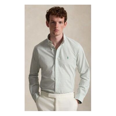 Polo Ralph Lauren para homem. 710B22585001 Camisa de popelina elástica Custom Fit verde (L), Casual, Algodão, Manga comprida Polo Ralph Lauren para homem. 710B22585001 Camisa de popelina elástica Custom Fit verde (L), Casual, Algodão, Manga comprida