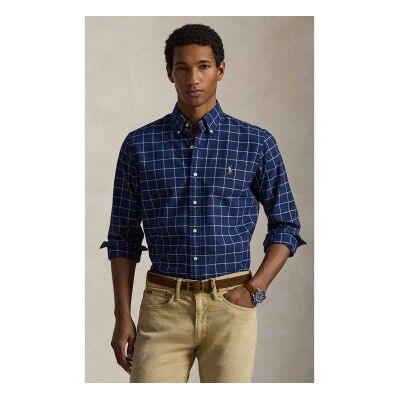 Polo Ralph Lauren para homem. 710P07186001 Camisa oxford de ajuste personalizado com xadrez da marinha (XL), Casual, Algodão, Manga comprida Polo Ralph Lauren para homem. 710P07186001 Camisa oxford de ajuste personalizado com xadrez da marinha (XL), Casual, Algodão, Manga comprida