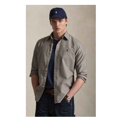 Polo Ralph Lauren para homem. 710889740002 Camisa Oxford Custom tingida em peça cinza (S), Casual, Algodão, Manga comprida Polo Ralph Lauren para homem. 710889740002 Camisa Oxford Custom tingida em peça cinza (S), Casual, Algodão, Manga comprida