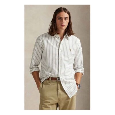 Polo Ralph Lauren para homem. 710928918006 Camisa oxford de riscas Custom Fit branco (XXL), Casual, Algodão, Clássico, Manga comprida Polo Ralph Lauren para homem. 710928918006 Camisa oxford de riscas Custom Fit branco (XXL), Casual, Algodão, Clássico, Manga comprida