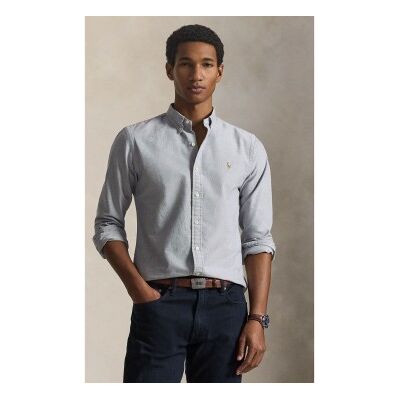Polo Ralph Lauren para homem. 710792161500 Camisa Oxford azul, corte Slim Fit (XS), Casual, Algodão, Manga comprida Polo Ralph Lauren para homem. 710792161500 Camisa Oxford azul, corte Slim Fit (XS), Casual, Algodão, Manga comprida