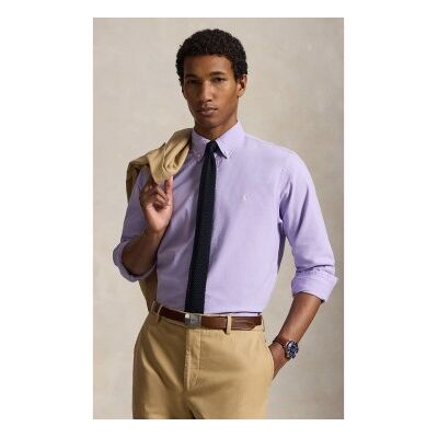 Polo Ralph Lauren para homem. 710805564511 Camisa oxford tingida Custom Fit lilás (L), Casual, Algodão, Manga comprida Polo Ralph Lauren para homem. 710805564511 Camisa oxford tingida Custom Fit lilás (L), Casual, Algodão, Manga comprida