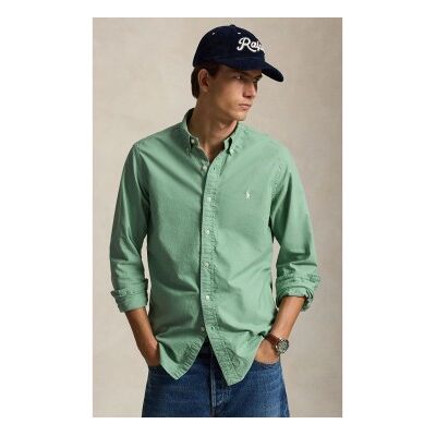 Polo Ralph Lauren para homem. 710805564514 Camisa oxford tingida Custom Fit verde (XXL), Casual, Algodão, Manga comprida Polo Ralph Lauren para homem. 710805564514 Camisa oxford tingida Custom Fit verde (XXL), Casual, Algodão, Manga comprida