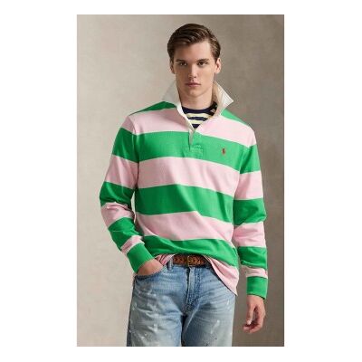 Polo Ralph Lauren para homem. 710A13051003 Camisola de râguebi icónica verde, rosa (XXL), Casual, Algodão, Manga comprida Polo Ralph Lauren para homem. 710A13051003 Camisola de râguebi icónica verde, rosa (XXL), Casual, Algodão, Manga comprida