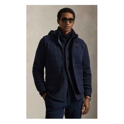 Polo Ralph Lauren para homem. 710P04047001 Colete em malha de jersey azul-marinho acolchoado (S), Casual, Algodão Polo Ralph Lauren para homem. 710P04047001 Colete em malha de jersey azul-marinho acolchoado (S), Casual, Algodão
