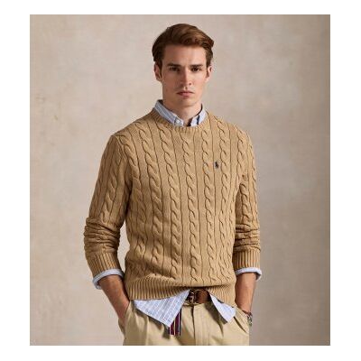 Polo Ralph Lauren para homem. 710775885014 Camisola de malha castanha de algodão cru (L), Marrom, Casual, Clássico Polo Ralph Lauren para homem. 710775885014 Camisola de malha castanha de algodão cru (L), Marrom, Casual, Clássico
