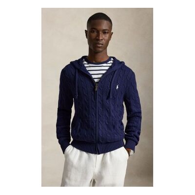 Polo Ralph Lauren para homem. 710B18057002 Suéter de algodão em ponto de tranças marinho (M), Casual Polo Ralph Lauren para homem. 710B18057002 Suéter de algodão em ponto de tranças marinho (M), Casual