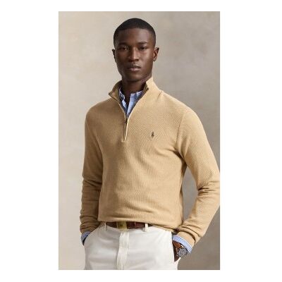 Polo Ralph Lauren para homem. 710932304500 Camisola de malha piqué e algodão bege (XS), Casual Polo Ralph Lauren para homem. 710932304500 Camisola de malha piqué e algodão bege (XS), Casual