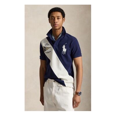 Polo Ralph Lauren para homem. 710B21920001 Polo Custom Slim Fit com Big Pony marinho (S), Casual, Algodão, Manga curta Polo Ralph Lauren para homem. 710B21920001 Polo Custom Slim Fit com Big Pony marinho (S), Casual, Algodão, Manga curta