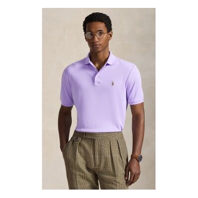 Polo Ralph Lauren para homem. 710704319501 Polo de algodão macio Custom Slim Fit lilás (S), Casual, Manga curta Polo Ralph Lauren para homem. 710704319501 Polo de algodão macio Custom Slim Fit lilás (S), Casual, Manga curta