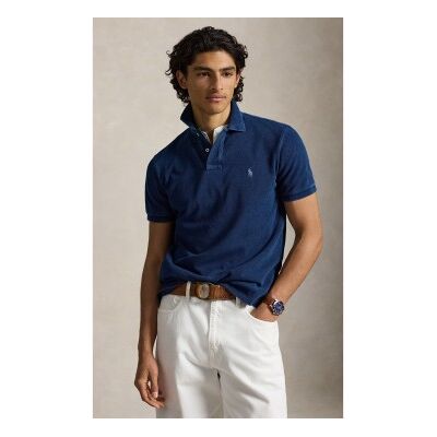 Polo Ralph Lauren para homem. 710970582003 Polo de piqué Custom Slim Fit índigo marinho (S), Casual, Algodão, Manga curta Polo Ralph Lauren para homem. 710970582003 Polo de piqué Custom Slim Fit índigo marinho (S), Casual, Algodão, Manga curta
