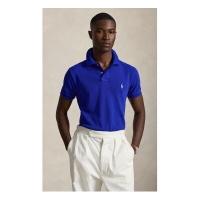Polo Ralph Lauren para homem. 710536856516 Polo de piquet Slim Fit azul médio (L), Casual, Algodão, Manga curta Polo Ralph Lauren para homem. 710536856516 Polo de piquet Slim Fit azul médio (L), Casual, Algodão, Manga curta