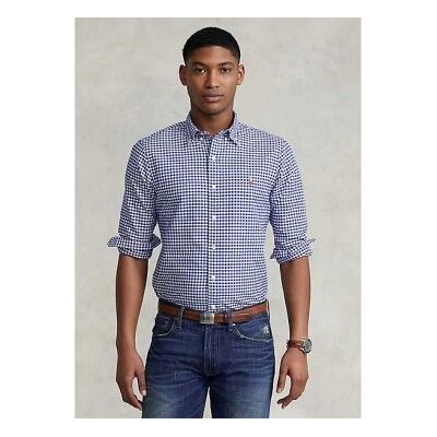 Polo Ralph Lauren para homem. 710549084010 Camisa desportiva Oxford Slim Fit azul (M), Casual, Algodão, Clássico, Manga comprida Polo Ralph Lauren para homem. 710549084010 Camisa desportiva Oxford Slim Fit azul (M), Casual, Algodão, Clássico, Manga comprida