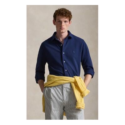 Polo Ralph Lauren para homem. 710A12399002 Camisa ultraleve em piqué azul-marinho (M), Casual, Sapatos de Festa, Algodão, Clássico, Manga co Polo Ralph Lauren para homem. 710A12399002 Camisa ultraleve em piqué azul-marinho (M), Casual, Sapatos de Festa, Algodão, Clássico, Manga co