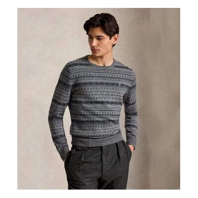 Polo Ralph Lauren para homem. 710B23899001 Suéter Fair Isle de lã lavável cinza (L), Casual Polo Ralph Lauren para homem. 710B23899001 Suéter Fair Isle de lã lavável cinza (L), Casual