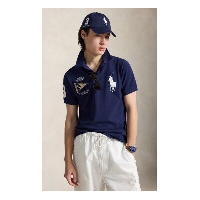 Polo Ralph Lauren para homem. 710B21921001 Polo com Big Pony Custom Slim Fit azul-marinho (M), Casual, Algodão, Manga curta Polo Ralph Lauren para homem. 710B21921001 Polo com Big Pony Custom Slim Fit azul-marinho (M), Casual, Algodão, Manga curta