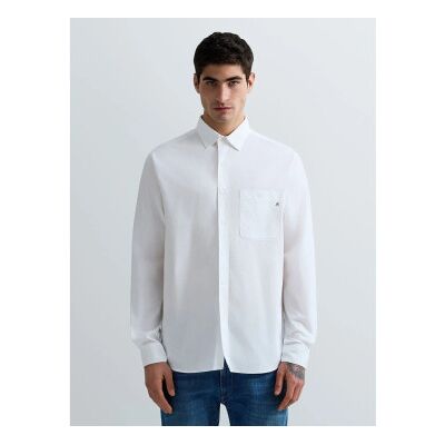 Replay para homem. M4144.000.85486 Camisa de popelina branca (XL), Branco, Casual, Sapatos de Festa, Algodão, Clássico, Manga comprida Replay para homem. M4144.000.85486 Camisa de popelina branca (XL), Branco, Casual, Sapatos de Festa, Algodão, Clássico, Manga comprida