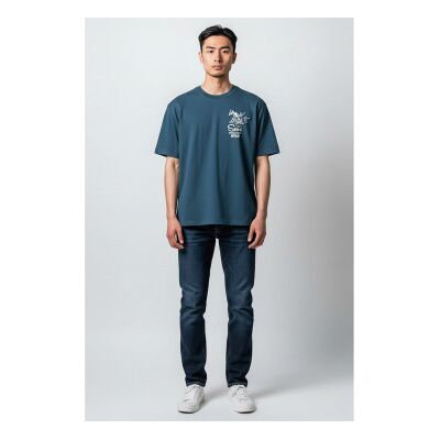 Replay para homem. M3345.000.2660 T-shirt da alfândega azul (L), Casual, Algodão, Manga curta Replay para homem. M3345.000.2660 T-shirt da alfândega azul (L), Casual, Algodão, Manga curta
