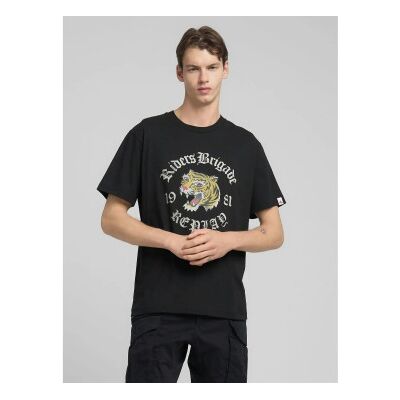 Replay para homem. M3222.000.2660 T-shirt com estampado de tigre preto (L), Casual, Algodão, Manga curta Replay para homem. M3222.000.2660 T-shirt com estampado de tigre preto (L), Casual, Algodão, Manga curta