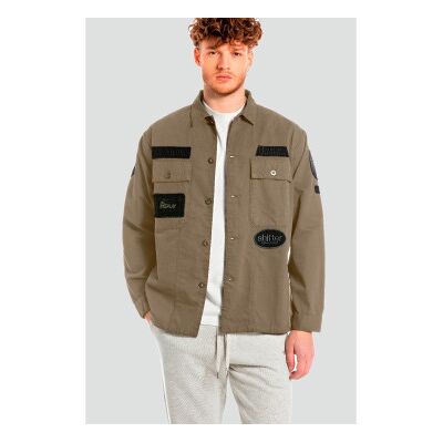 Replay para homem. M8445B.000.85172 Casaco de ajuste regular com remendos verde (L), Casual, Algodão Replay para homem. M8445B.000.85172 Casaco de ajuste regular com remendos verde (L), Casual, Algodão