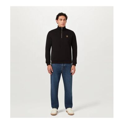 Belstaff para homem. 106570 Camisola Quarter Zip preta (L), Preto, Casual, Algodão Belstaff para homem. 106570 Camisola Quarter Zip preta (L), Preto, Casual, Algodão